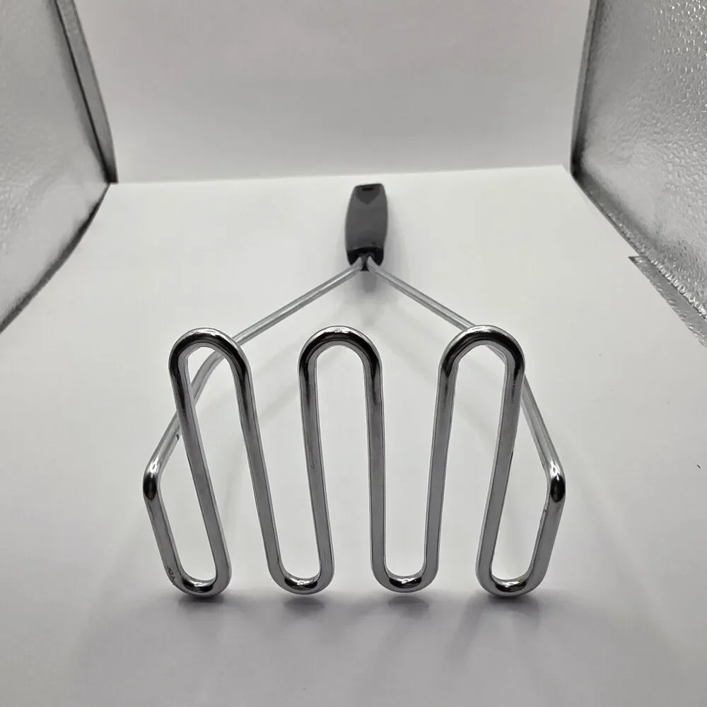Vintage Potato Masher Plastic Black Handle Made in Japan 10 1/2'